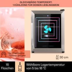 Vinamour 16 Uno Weinkühlschrank 16Fl./42l 5-18°C 41dB Glas -Küchengeräte Geschäft 10039897 de 0003 usp