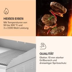 Grillmeile 4400 Elektrogrill Plancha 2x2200W Grillplatte Edelstahl -Küchengeräte Geschäft 10039915 de 0005 logo
