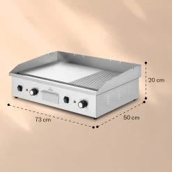 Grillmeile 4400 Elektrogrill Plancha 2x2200W Grillplatte Edelstahl -Küchengeräte Geschäft 10039915 yy 0008 dimensions