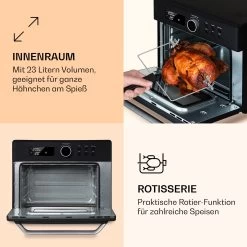 Prime Air Heißluftfritteuse 1500W 23l Timer 8 Programme -Küchengeräte Geschäft 10040025 de 0005 logo