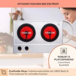 Ramsey Doppel-Kochfeld 2400W 11 Leistungsstufen Glaskeramik 13 Ramsey Doppel-Kochfeld 2400W 11 Leistungsstufen Glaskeramik -Küchengeräte Geschäft 10040070 de 0003 usp