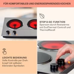 Ramsey Doppel-Kochfeld 2400W 11 Leistungsstufen Glaskeramik 14 Ramsey Doppel-Kochfeld 2400W 11 Leistungsstufen Glaskeramik -Küchengeräte Geschäft 10040070 de 0004 usp