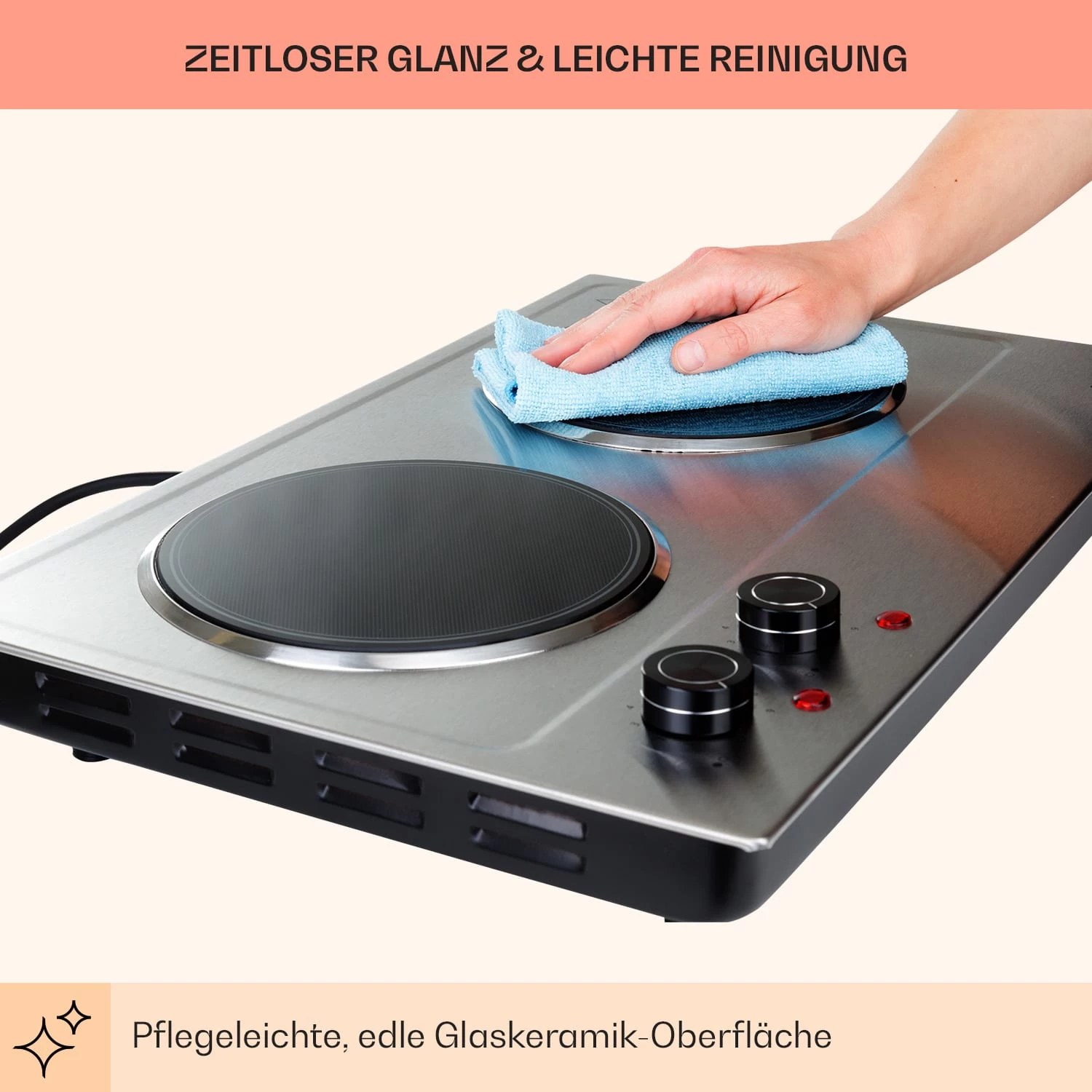 Ramsey Doppel-Kochfeld 2400W 11 Leistungsstufen Glaskeramik 10 Ramsey Doppel-Kochfeld 2400W 11 Leistungsstufen Glaskeramik – Bild 8