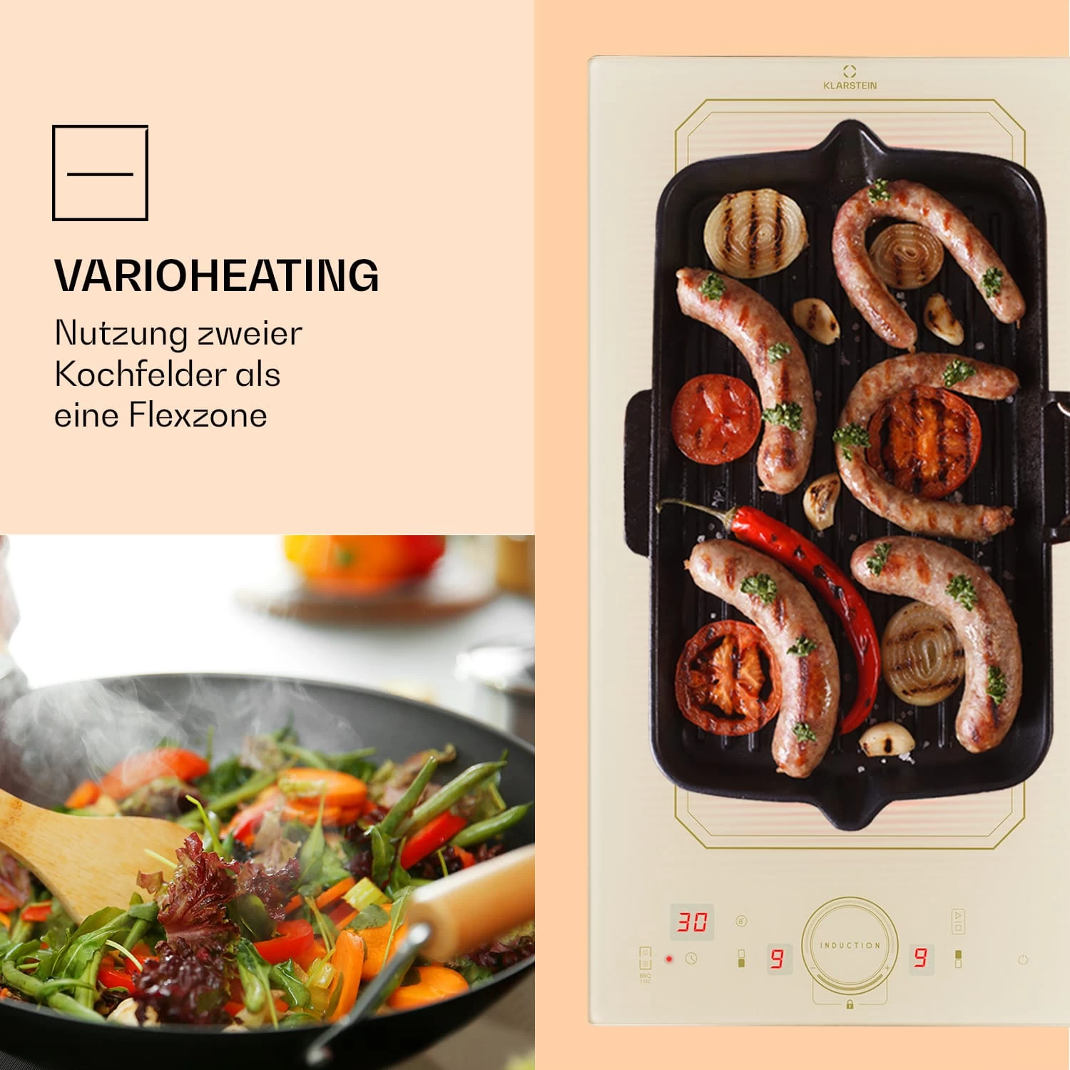 Victoria Domino Induktionskochfeld Einbau 3500W Flexzone Timer 5 Victoria Domino Induktionskochfeld Einbau 3500W Flexzone Timer – Bild 3