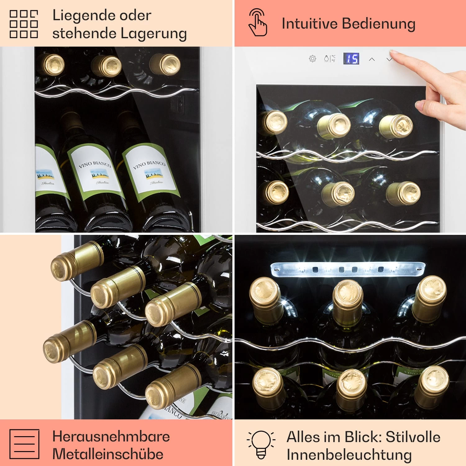 Shiraz 15 Slim Uno Weinkühlschrank 44l Touch-Bedienfeld 5-18°C 7 Shiraz 15 Slim Uno Weinkühlschrank 44l Touch-Bedienfeld 5-18°C – Bild 5