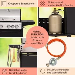 Kingsville 3.1 Kombigrill Gas + Kohle 10,9 KW 3+1 Brenner -Küchengeräte Geschäft 10040270 de 0006 usp