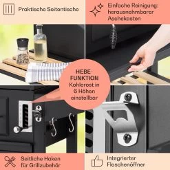 Aberdeen Kombi-Grill Gas Kohle Smoker Thermometer 2 Seitentische Mobil -Küchengeräte Geschäft 10040294 de 0006 usp