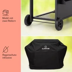 Aberdeen Kombi-Grill Gas Kohle Smoker Thermometer 2 Seitentische Mobil -Küchengeräte Geschäft 10040294 de 0008 usp