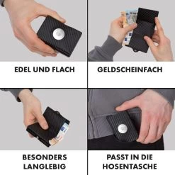 ZNAP Airtag Wallet 8 Karten Münzfach 9x1,5x6 Cm (BxHxT) RFID-Schutz -Küchengeräte Geschäft 10040308 de 0005 logo