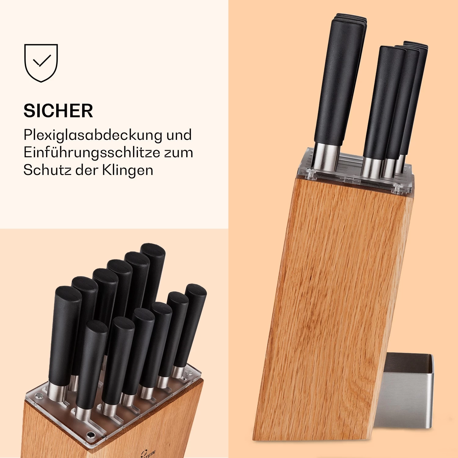 Kitano XL 13tlg. Messer-Set Mit Block 12 Messer Stahl Edler Holzblock 7 Kitano XL 13tlg. Messer-Set Mit Block 12 Messer Stahl Edler Holzblock – Bild 5