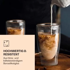 DUOS Doppelwandiges Glas | Thermoglas | 2 X 80, 310, 400 Ml | Trinkglas | Espressoglas, Teeglas, Shotglas | Für Heiße Und Kalte Getränke | Borosilikatglas| Hitze- Und Kältebeständig | Handgemacht | Spülmaschinenfest | Schwebe-Effekt -Küchengeräte Geschäft 10040376 de 0003 logo