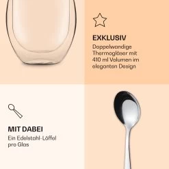 DUOS Jumbo Doppelwandiges Glas 410 Ml Thermofunktion Inkl. Edelstahl-Löffel 14 DUOS Jumbo Doppelwandiges Glas 410 Ml Thermofunktion Inkl. Edelstahl-Löffel -Küchengeräte Geschäft 10040389 de 0006 logo