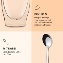 DUOS Doppelwandiges Glas 200 Ml Thermofunktion Inkl. Edelstahl-Löffel 14 DUOS Doppelwandiges Glas 200 Ml Thermofunktion Inkl. Edelstahl-Löffel -Küchengeräte Geschäft 10040401 de 0006 logo