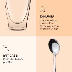 DUOS Doppelwandiges Glas 310 Ml Thermofunktion Inkl. Edelstahl-Löffel 14 DUOS Doppelwandiges Glas 310 Ml Thermofunktion Inkl. Edelstahl-Löffel -Küchengeräte Geschäft 10040402 de 0006 logo