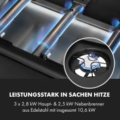 Valdosta 3.1 Gasgrill 3 X 2,8 KW + 2,5 KW Brenner Edelstahl Mobil -Küchengeräte Geschäft 10040704 de 0005 logo