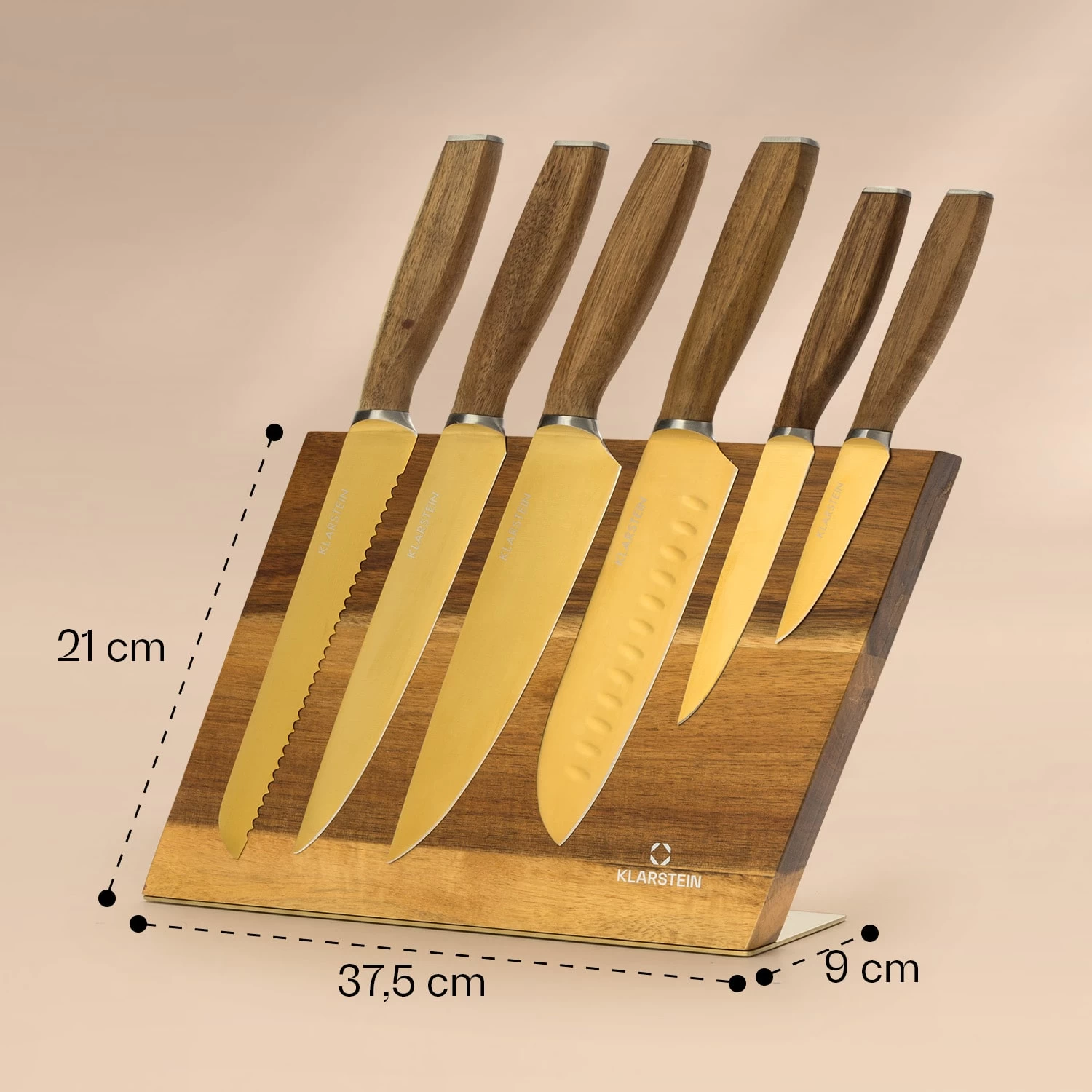 Kazuno Messerset 7 Teile Magnetischer Block PVD Titanium-Beschichtung 10 Kazuno Messerset 7 Teile Magnetischer Block PVD Titanium-Beschichtung – Bild 8