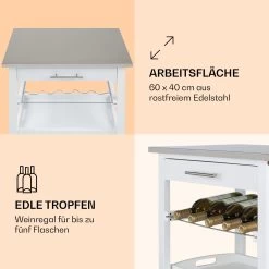 Vermont Servierwagen Küchenwagen 5 Etagen Holz Edelstahl Mobil -Küchengeräte Geschäft 10041118 de 0003 logo