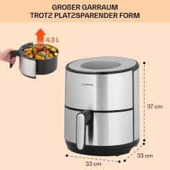 Klarstein Crisp-Pro 4,3L Air Fry Stainless Steel -Küchengeräte Geschäft 10041145 de 0006 logo