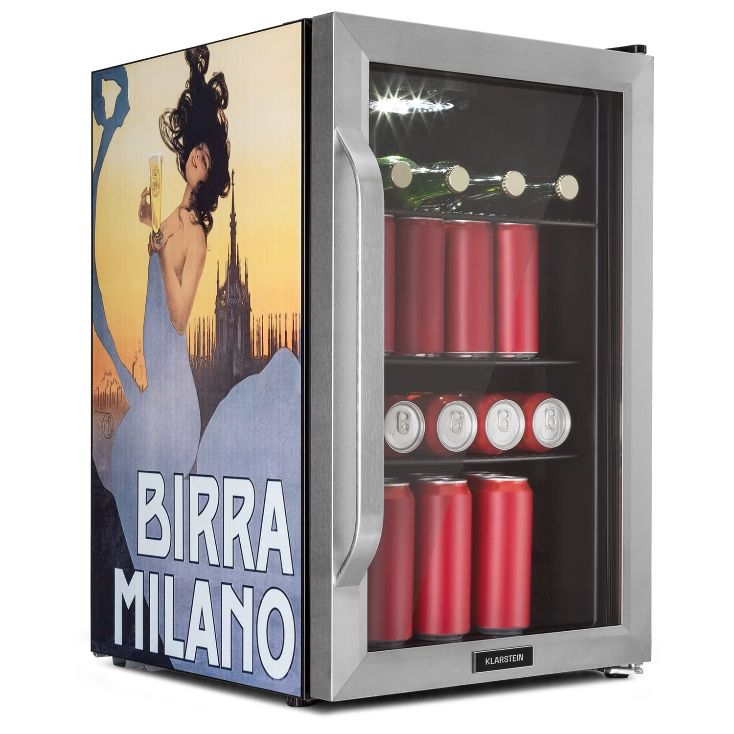 Beersafe 70 Birra Milano Edition Kühlschrank 70 Liter 3 Böden Panoramaglastür Edelstahl 3 Beersafe 70 Birra Milano Edition Kühlschrank 70 Liter 3 Böden Panoramaglastür Edelstahl