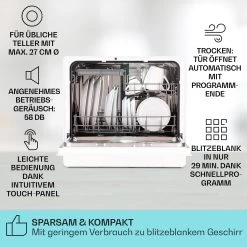 Emerald 5 Slim Geschirrspüler Freistehend 7 Programme Touch-Control 10 Emerald 5 Slim Geschirrspüler Freistehend 7 Programme Touch-Control -Küchengeräte Geschäft 10041185 de 0002 usp