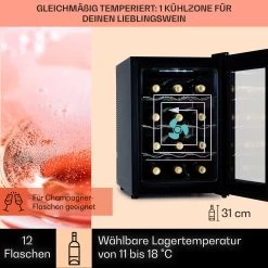 Barolo 12 Uno Weinkühlschrank 37 Ltr 12 Flaschen 11-18°C SingleZone -Küchengeräte Geschäft 10041205 de 0003 usp