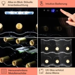 Barolo 12 Uno Weinkühlschrank 37 Ltr 12 Flaschen 11-18°C SingleZone -Küchengeräte Geschäft 10041205 de 0005 usp