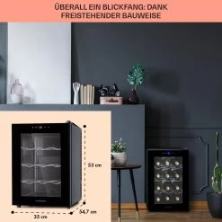 Barolo 12 Uno Weinkühlschrank 37 Ltr 12 Flaschen 11-18°C SingleZone -Küchengeräte Geschäft 10041205 de 0006 usp