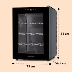 Barolo 12 Uno Weinkühlschrank 37 Ltr 12 Flaschen 11-18°C SingleZone -Küchengeräte Geschäft 10041205 yy 0008 dimensions