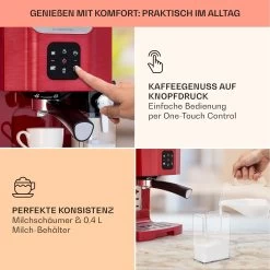 BellaVita Kaffeemaschine 3-in-1 1450 W 20 Bar Milchschäumer -Küchengeräte Geschäft 10041240 de 0003 usp
