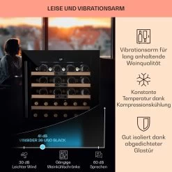 Vinsider 36 Built-In Uno Einbau-Weinkühlschrank 36 Flaschen 92 Ltr Edelstahl -Küchengeräte Geschäft 10041286 de 0004 usp