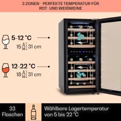 Vinamour 33 Duo Weinkühlschrank 2 Zonen 89 L / 33 Flaschen 5-18°C Touch 12 Vinamour 33 Duo Weinkühlschrank 2 Zonen 89 L / 33 Flaschen 5-18°C Touch -Küchengeräte Geschäft 10041311 de 0003 logo