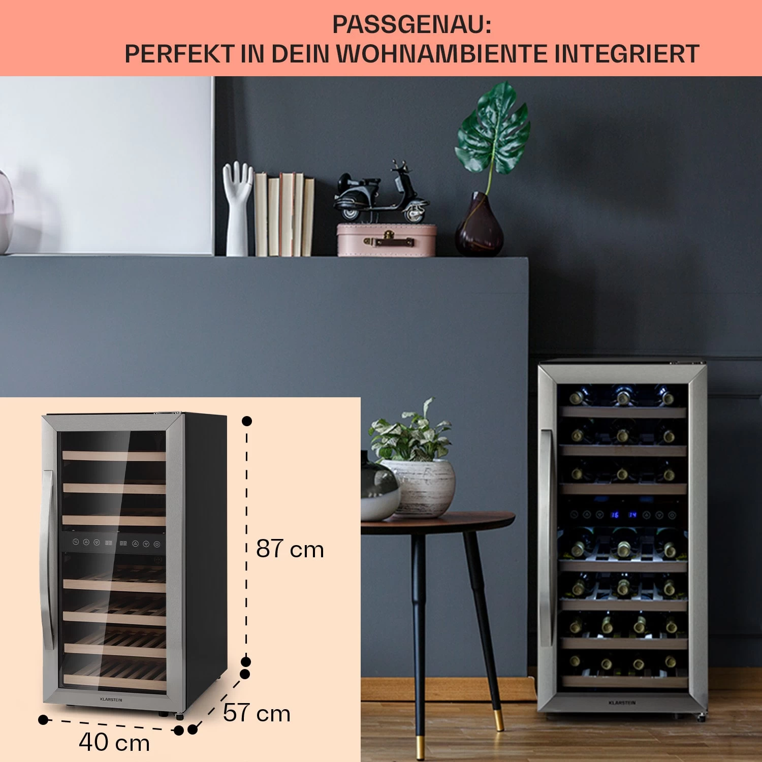 Vinamour 33 Duo Weinkühlschrank 2 Zonen 89 L / 33 Flaschen 5-18°C Touch 8 Vinamour 33 Duo Weinkühlschrank 2 Zonen 89 L / 33 Flaschen 5-18°C Touch – Bild 6