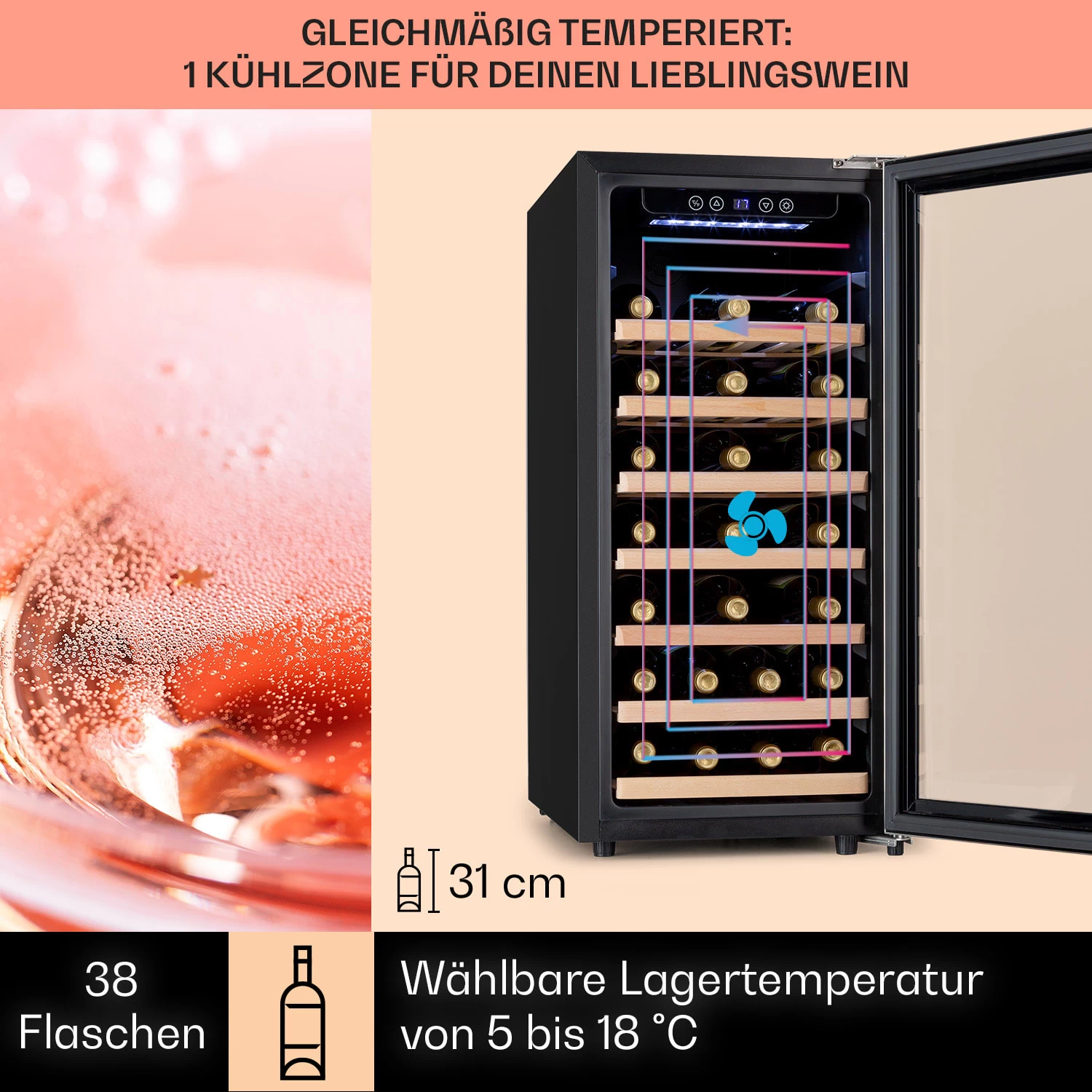 Vinamour 38 Uno Weinkühlschrank 5 Vinamour 38 Uno Weinkühlschrank – Bild 3