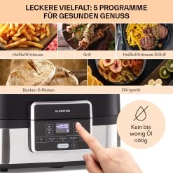 Combo Air Grill-Heißluftfritteuse 5 Programme 1500 Watt 4,5 L Grillkorb 2,5 L Frittierkorb -Küchengeräte Geschäft 10041330 de 0003 usp