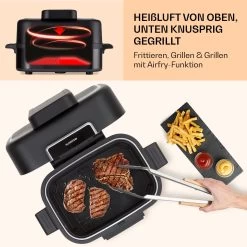 Combo Air Grill-Heißluftfritteuse 5 Programme 1500 Watt 4,5 L Grillkorb 2,5 L Frittierkorb -Küchengeräte Geschäft 10041330 de 0005 usp
