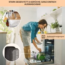 Combo Air Grill-Heißluftfritteuse 5 Programme 1500 Watt 4,5 L Grillkorb 2,5 L Frittierkorb -Küchengeräte Geschäft 10041330 de 0006 usp