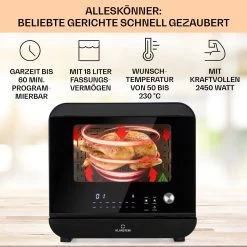Vita Pro Heißluftfritteuse Dampfgaren 2450 W 18 Ltr 800 Ml Wassertank -Küchengeräte Geschäft 10041333 de 0003 usp