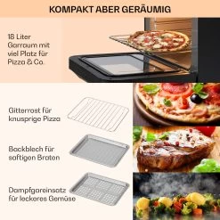 Vita Pro Heißluftfritteuse Dampfgaren 2450 W 18 Ltr 800 Ml Wassertank -Küchengeräte Geschäft 10041333 de 0006 usp