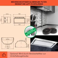 Camila Dunstabzugshaube Einbau 52 Cm 397 M³/h LED Touch Edelstahl 16 Camila Dunstabzugshaube Einbau 52 Cm 397 M³/h LED Touch Edelstahl -Küchengeräte Geschäft 10041344 de 0005 usp