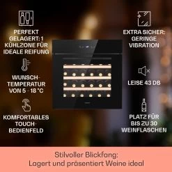 Vinsider 30 Built-In Uno Einbau-Weinkühlschrank 30 Flaschen 77 Ltr Edelstahl -Küchengeräte Geschäft 10041357 de 0002 usp