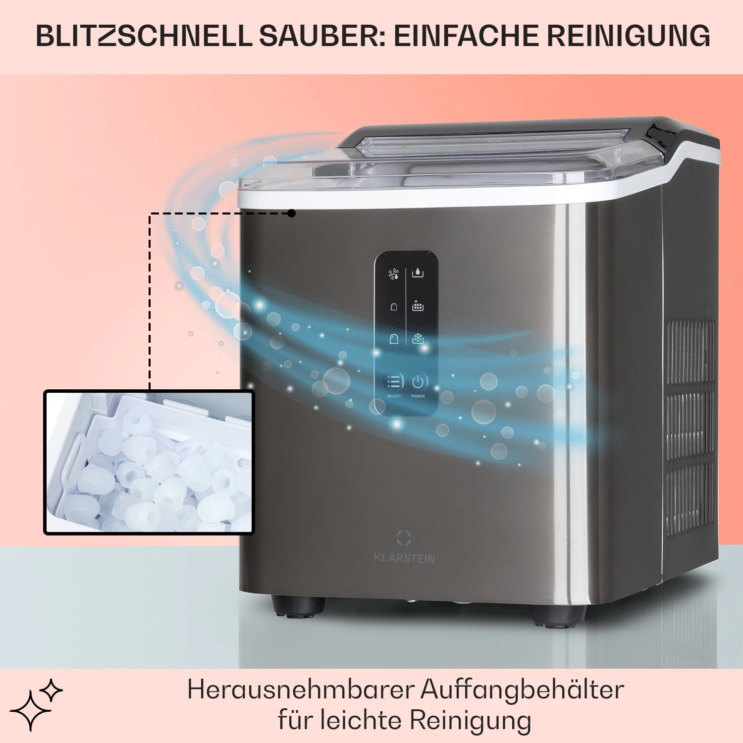 Albaron Supreme Eiswürfelmaschine Bullet 12kg/24h 1,5 Ltr Edelstahl 7 Albaron Supreme Eiswürfelmaschine Bullet 12kg/24h 1,5 Ltr Edelstahl – Bild 5