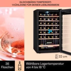 Vinamour 32 Uno Weinkühlschrank 1 Zone 95 L / 36 Flaschen 4-18°C Touch -Küchengeräte Geschäft 10041393 de 0003 usp