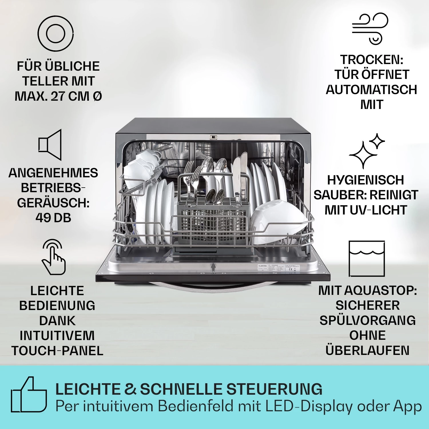 Havasia UV 6 Luminance Geschirrspüler UV Glasfront Freistehend 1380W 4 Havasia UV 6 Luminance Geschirrspüler UV Glasfront Freistehend 1380W – Bild 2