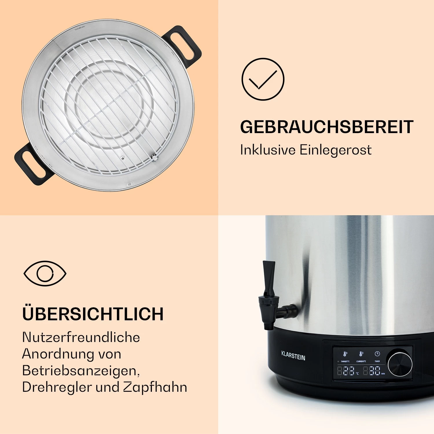 Abbey 40 Einkochautomat Getränkespender 40L 100°C 180min Edelstahl 8 Abbey 40 Einkochautomat Getränkespender 40L 100°C 180min Edelstahl – Bild 6