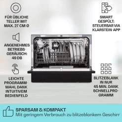 Amazonia 6 Smart Geschirrspüler App-Steuerung Freistehend 1380W 10 Amazonia 6 Smart Geschirrspüler App-Steuerung Freistehend 1380W -Küchengeräte Geschäft 10041886 de 0002 usp