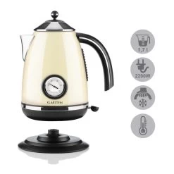 Aquavita Frühstücksset Creme Wasserkocher Toaster Creme -Küchengeräte Geschäft 60001826 yy 0007 detail Klarstein Aquavita Chalet Wasserkocher creme reedit v2