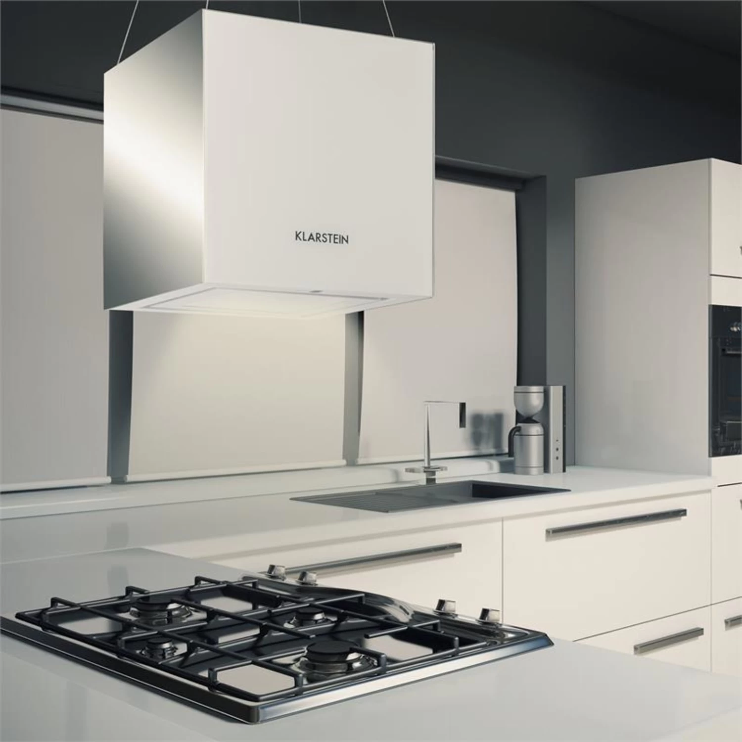 Kronleuchter Dunstabzugshaube Umluftset Aktivkohlefilter Weiß 5 Kronleuchter Dunstabzugshaube Umluftset Aktivkohlefilter Weiß – Bild 3