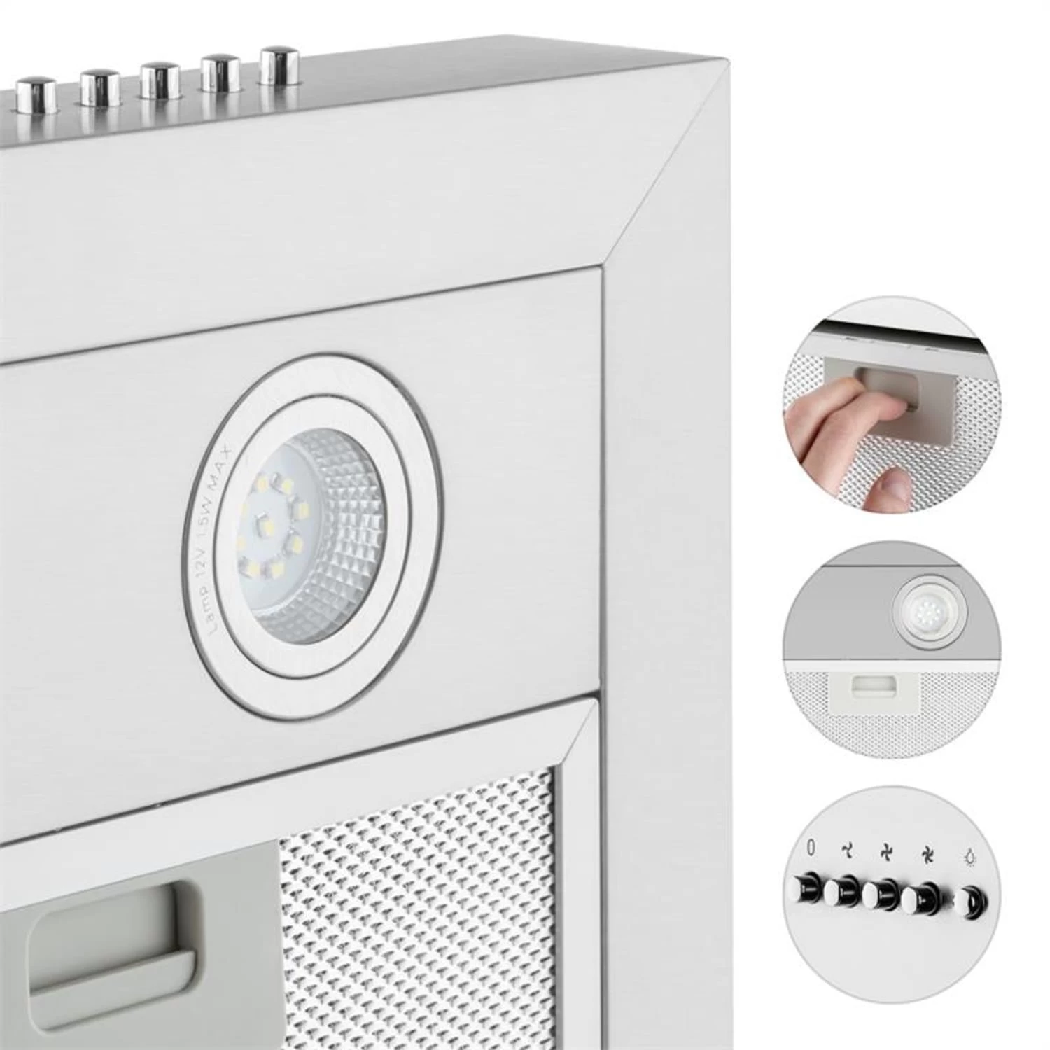 Zarah Dunstabzugshaube 60cm Umluftset 620 M³/h Aktivkohlefilter 7 Zarah Dunstabzugshaube 60cm Umluftset 620 M³/h Aktivkohlefilter – Bild 5