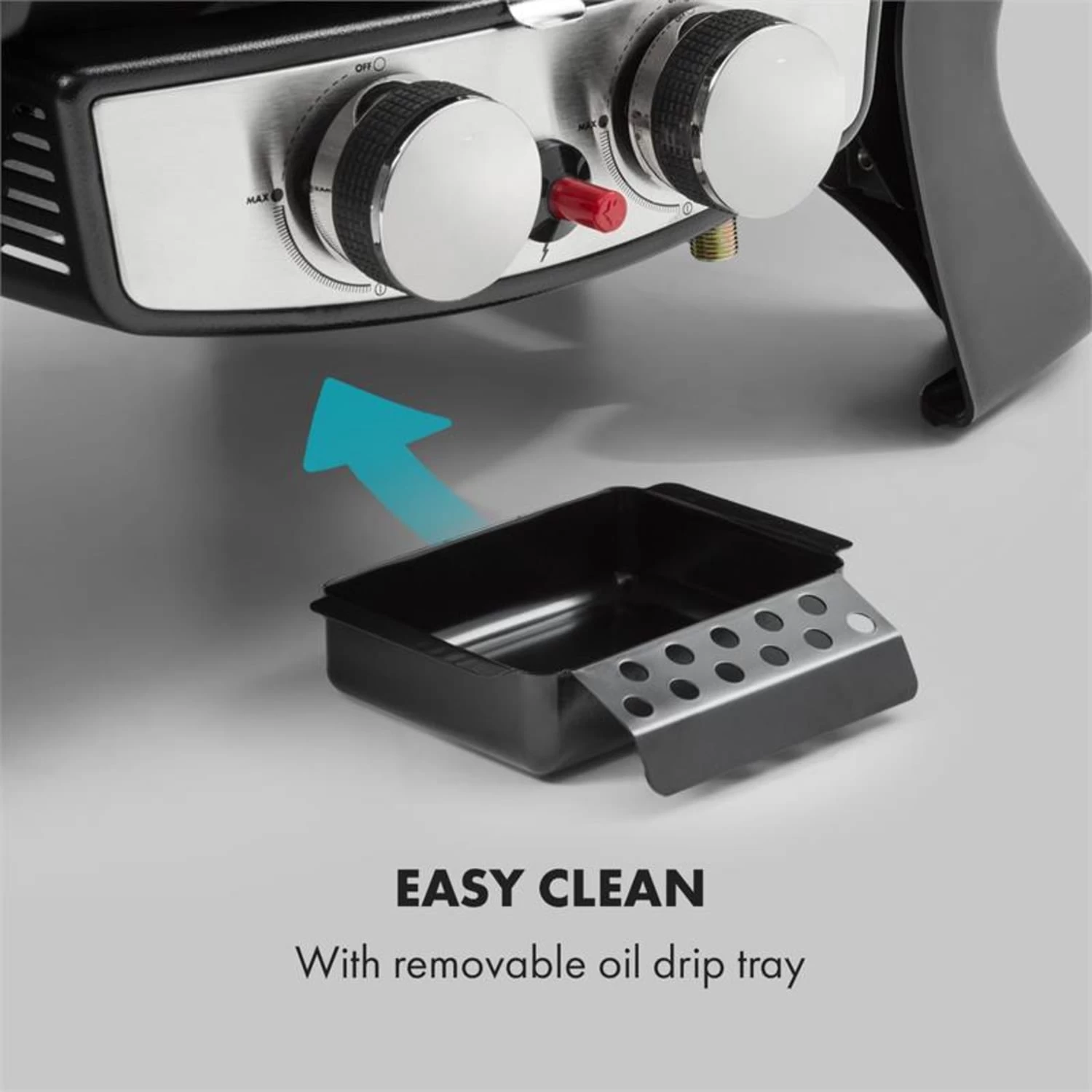 Parforce Duo Gasgrill 2 Brenner 4,4kW 15000BTU 300°C Gasschlauch Grau – Bild 8