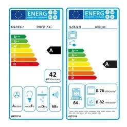 Gusteau Remy Einbau-Set Backofen + Einbau-Haube 2950W 64Ltr 620 M³/h Schwarz Edelstahl -Küchengeräte Geschäft 60002597 yy 0002 titel energy label